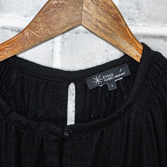 ISABEL MARANT Etoile Women's Black Mini Dress Sleeveles pleated size 1 - Picture 2 of 10